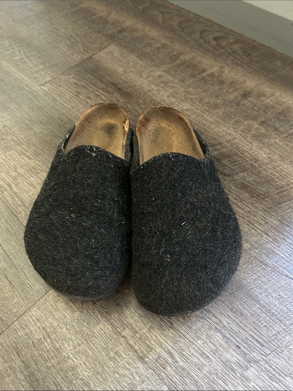 Birkenstock Black Felt Slip-On Clogs Women